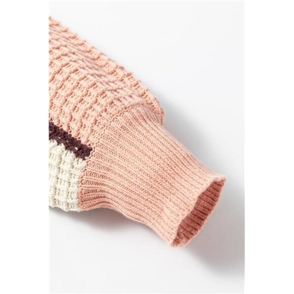 Drawstring Color Block Mock Neck Sweater - Picture 8 of 11